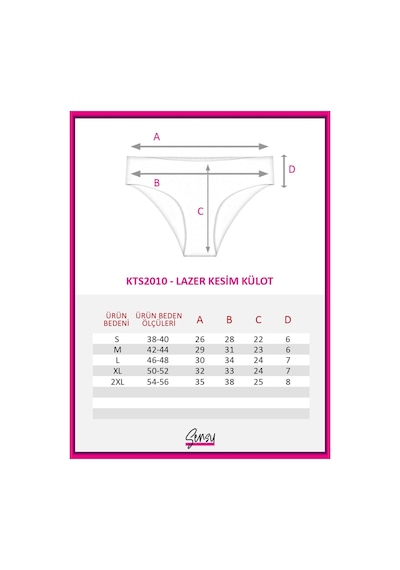 Sensu Kadın Lazer Kesim Külot 3'lü Paket Set 2048 2048