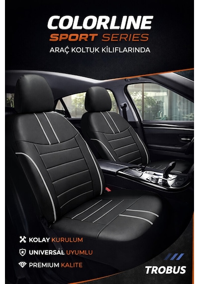 Renault Fluence 2010 Ve Sonrası Uyumlu Colorline Sport Deri Siyah