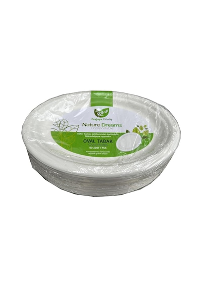 Roll-up Nature Ekolojik Karton Kağıt Tek Kullanımlık Oval Tabak - 20x26 Cm. - 50 Adetlik 5 Paket Diğer