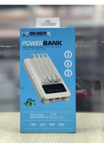 Enerx Enr-p20dc 20000 Mah 2.1 Amper Dahili Kablolu Powerbank Siyah 4915