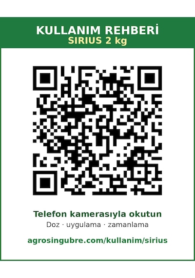 Agrosin Sirius 15.15.15+(2MgO)+(15SO3)+ME Granül NPK Gübre 2 kg