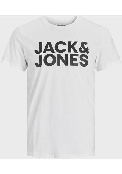 Jack & Jones Erkek T Shirt 12151955-Beyaz Beyaz
