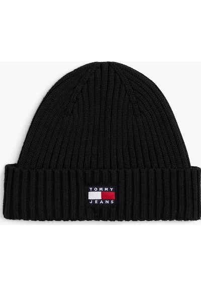 Tommy Hilfiger Erkek Marka Logolu Günlük Kullanıma Uygun Siyah Bere Am0am13669 Bds