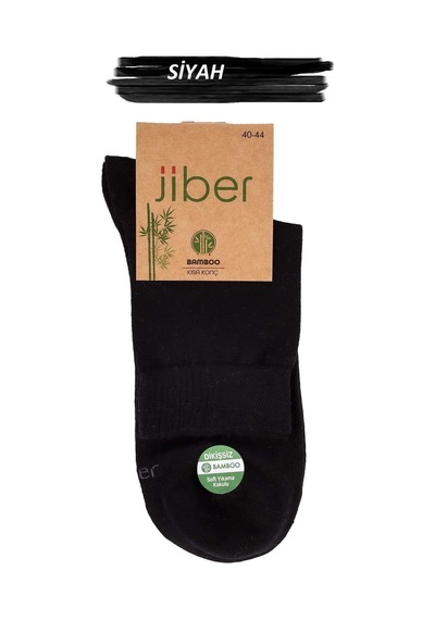 Jiber Erkek Bambu Likralı Yarım Konç Çorap 6451 - 6 Adet Siyah