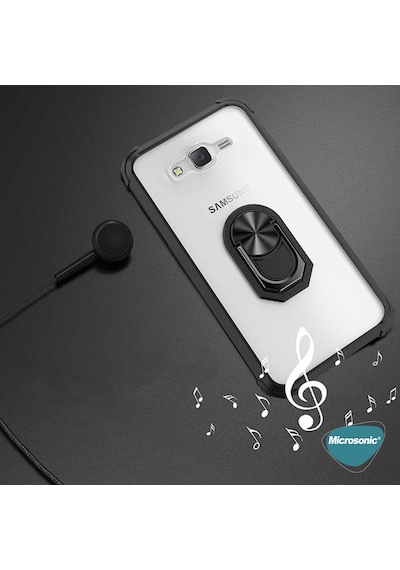 Microsonic Samsung Galaxy Uyumlu J7 Core Kılıf Grande Clear Ring Holder