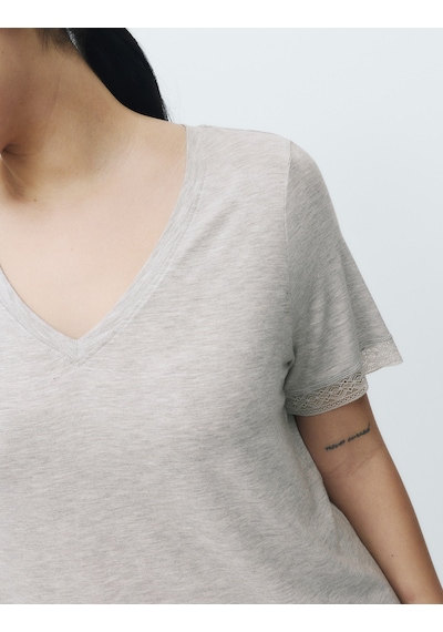 Marks & Spencer Dantel Detaylı Pijama Takımı T37002301J Gri