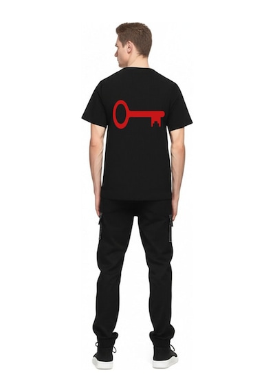 Nevermind Unisex Çift Erkek Kadın Tişört 2li Set Takım The Key To Baskılı Siyah