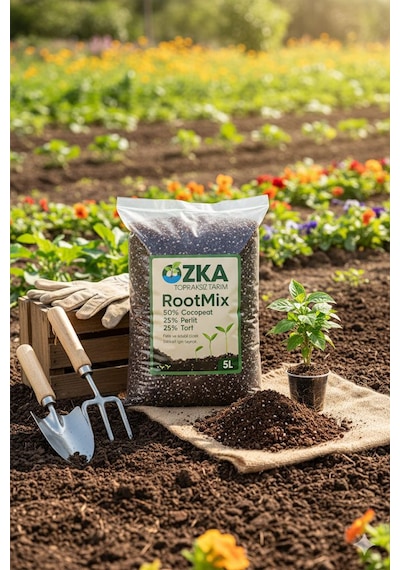 Rootmix 5l Fide Ve Çiçek Toprağı Cocopeat + Perlit + Torf Karışımı Saksı, Fide Ve Süs Bitkileri İçin Hazır Yetiştirme Ortamı 5 Litre