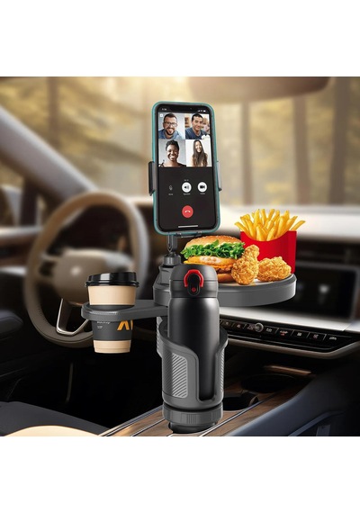 Upway Araç İçi Ayarlanabilir Tepsili Yiyecek Bardak Termos Telefon Tutucu