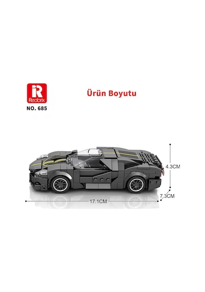 Reobrix Creator 685 Bugatti La Voiture Noire Spor Araba Yaratıcı Yapı Blok Seti Building Blocks - 339 Parça