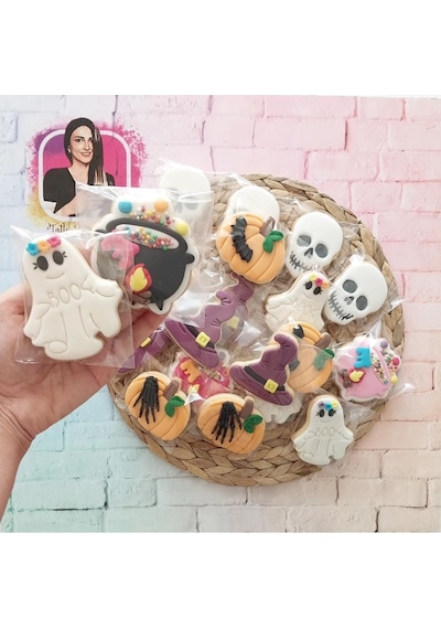 Halloween Cadılar Bayramı Konseptli Karışık Butik Kurabiye - 20 Adet