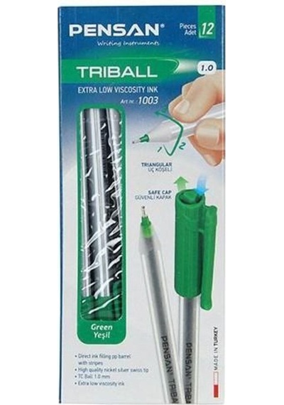Triball Tükenmez Kalem Violet 1.0 Mm 1003 - 12 Adet Yeşil