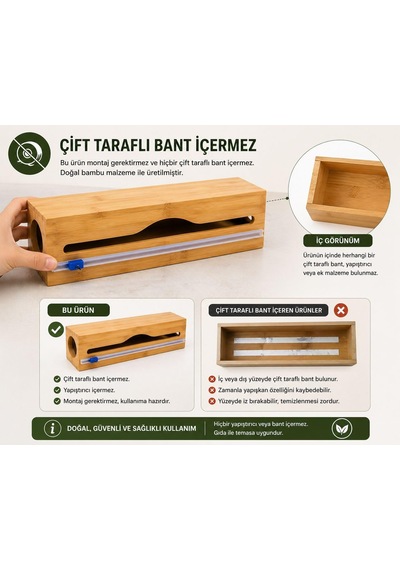 Doğal Bambu Streç Film Ve Alüminyum Folyo Dispenser Kesici Kutusu, Asılabilir Mutfak Düzenleyici Organizer, Pratik Kesim Ve Saklama Aparatı, Premium Dayanıklı Tasarım, 33,4 X 8 Cm Çok Renkli Doğal Bambu Streç Film Ve Alüminyum Folyo Dispenser Kesici Kutusu, Asılabilir Mutfak Düzenleyici Organizer, Pratik Kesim Ve Saklama Aparatı, Premium Dayanıklı Tasarım, 33,4 X 8 Cm Çok Renkli
