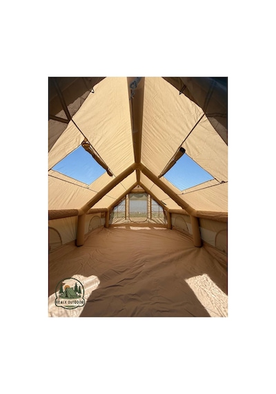 12 Kişilik 4 Mevsim Su Geçirmez Çift Pencereli Şişme Kamp Çadırı 400x300x210 Cm 12 Mt 420d Çok Renkli