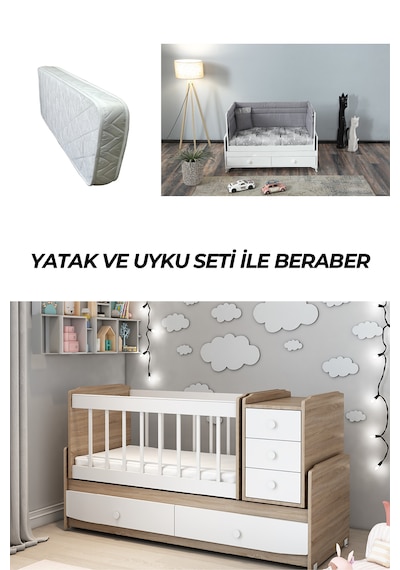 Patiko Ms290 Sonomo Beşik Yatak Ve Uyku Seti İle Birlikte Kahverengi