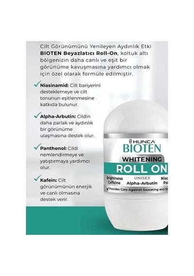 Hunca Care Bioten Ter Önleyici - Beyazlatıcı Unisex Roll-on 40 Ml