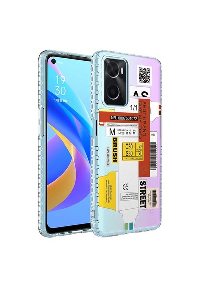 Smcase Oppo A96 4G Kılıf Desenli Elegans Serisi Silikon