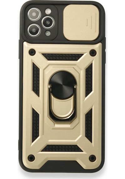 Apple Uyumlu iPhone 11 Pro Max Kılıf Pars Lens Yüzüklü Standlı Silikon Kılıf