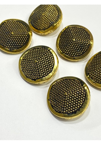 Ceket Trençkot Düğmesi / Metalize Plastik Düğme / Antik Gold 2,5 Cm 6 Lı Set