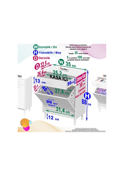 Eliusta Asil 35 Cm Kirli Çamaşır Sepetli Banyo Dolabı 1 Çekmeceli Mutfak Çok Amaçlı Dolap 35x88x32,5 Cm Beyaz Eliusta Asil 35 Cm Kirli Çamaşır Sepetli Banyo Dolabı 1 Çekmeceli Mutfak Çok Amaçlı Dolap 35x88x32,5 Cm Beyaz