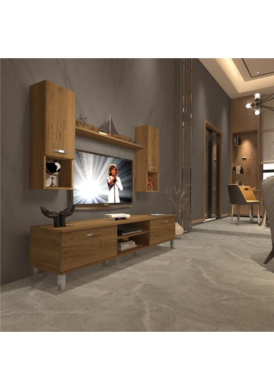 Decoraktiv Eko 5da Mdf Dvd Krom Ayaklı Tv Ünitesi Tv Sehpası Pera