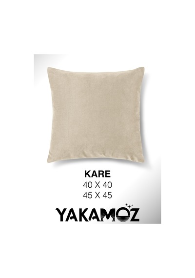 Br Yakamoz Kumsal Beji Kırlent , Yastık Kılıfı Kadife Görünümlü Velvet Touch Serisi Kumsal Beji