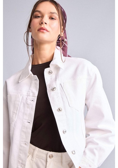 Defacto Regular Fıt Gabardin Ceket H7632ax26smwt83 Beyaz-wt83