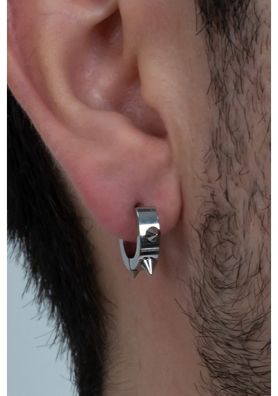 Çivili Geçmeli Unisex Erkek Kadın Çelik Küpe 3 MM 3 Renk Mse3