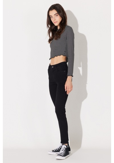 Lee Forever Skinny Fit Dar Kesim Yüksek Bel Jean Kot Pantolon L32SOZVT Siyah