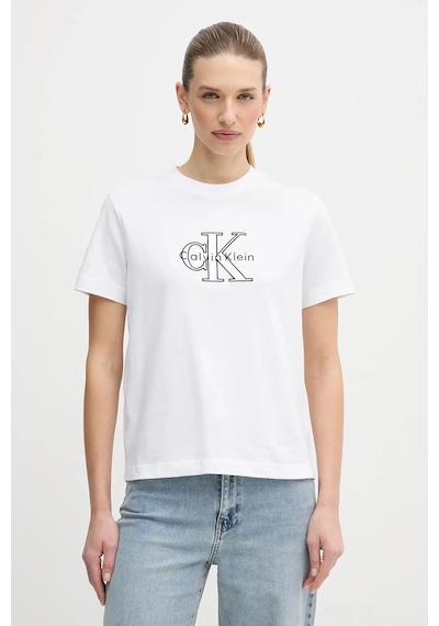 Calvin Klein Kadın Tişört-lv047e819g Beyaz