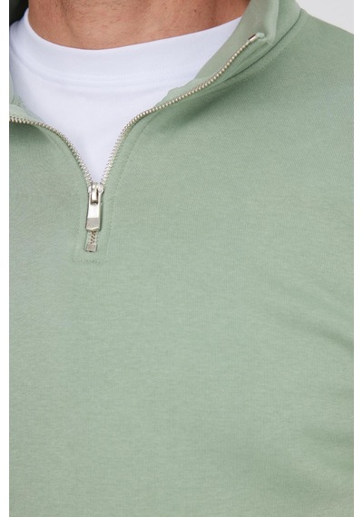 Tudors Unisex Relax Fit Rahat Kesim Pamuklu İçi Polarlı Yarım Fermuarlı Yeşil Dik Yaka Sweatshirt-35167 Yeşil Tudors Unisex Relax Fit Rahat Kesim Pamuklu İçi Polarlı Yarım Fermuarlı Yeşil Dik Yaka Sweatshirt-35167 Yeşil
