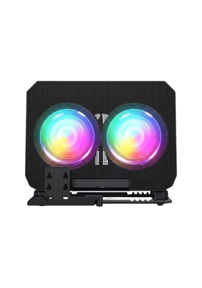 Çift Fanlı Laptop Soğutucu Rgb Işıklı Sessiz Notebook Standı