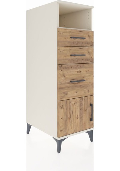 Kronos Dolap Tek Raflı 3 Çekmeceli Tek Kapaklı 44x59x134 Aytaşı-çam Aytası