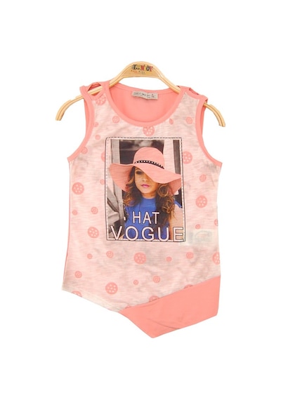 Toontoy Kids Toontoy Kız Çocuk Atlet Hat Vogue Baskılı Somon