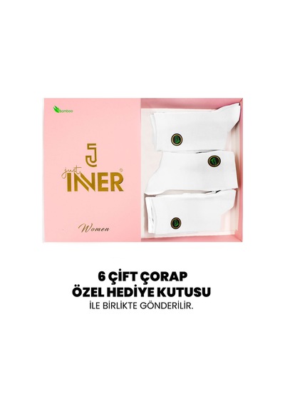 Just Inner Kadın 6 Lı Bambu Çorap Yazlık Hafif Ve Rahat 21100 Beyaz