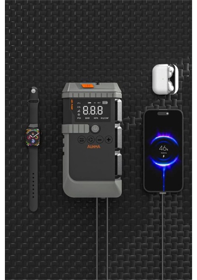 Auhma A7711 Araç Akü Takviye Cihazı Ve Dijital Hava Pompası - 12000mah, 1200a, 150 Psı