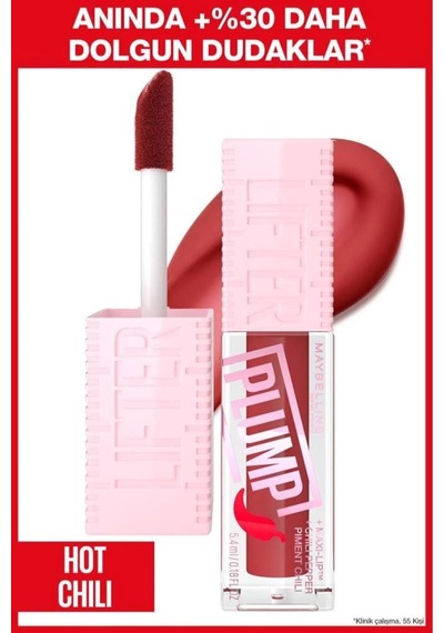 Maybelline New York Extra Plumped Lips Lifter Liner 05 On It + Lifter Plump Hot Chili 006