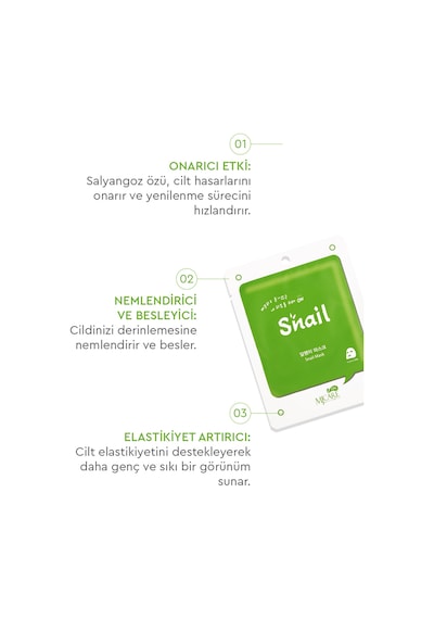 Mjcare On Snail Mask - Salyangoz Özlü Yüz Maskesi 20'li