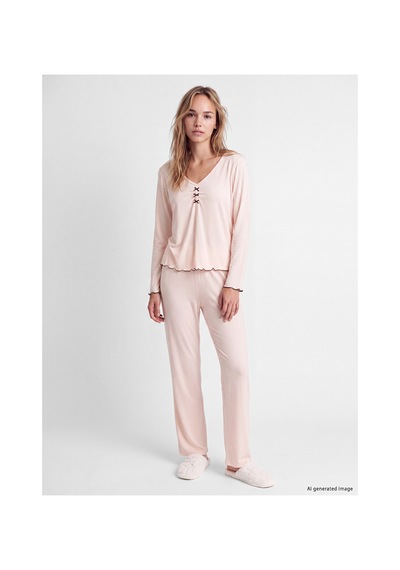 Lcw Dream Pembe V Yaka Kadın Pijama Takımı