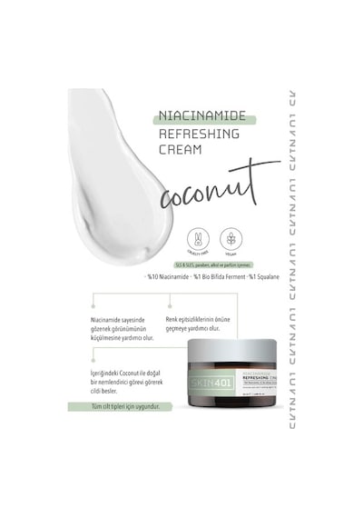 Skin401 Niacinamide Aydınlatıcı ve Canlandırıcı Cilt Bakım Kremi 50 ML