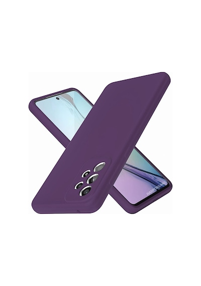 Samsung Galaxy A72 Uyumlu Silikon Kılıf - Pastel Renk Tonu Kamera Korumalı Esnek Kapak - Mor