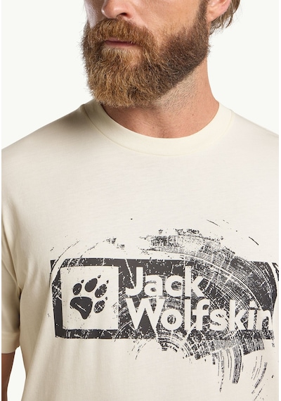 Jack Wolfskin Brand Erkek Tişört Beyaz Beyaz