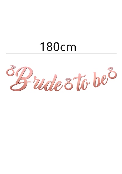 Rose Gold Renkli Bride To Be Kaligrafi Yazılı Yüzük Detaylı Bekarlığa Veda Partisi Konsept Banner Tüm Yaşlar
