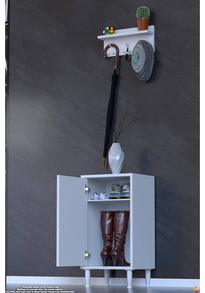 Aura Portmanto Vestiyer Ayakkabılık 1 Raf 2 Bölme 3 Kancalı Askılı Dar Alan Çok Amaçlı Dolap 40 Cm Aura Portmanto Vestiyer Ayakkabılık 1 Raf 2 Bölme 3 Kancalı Askılı Dar Alan Çok Amaçlı Dolap 40 Cm
