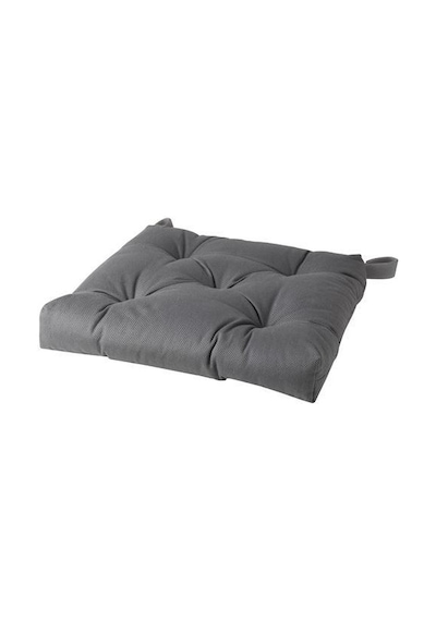 Sandalye Minderi Cırt Koyu Gri Renk 40/35x38x7 Cm MeridyenDukkan Cırt-Cırtlı-Pamuklu
