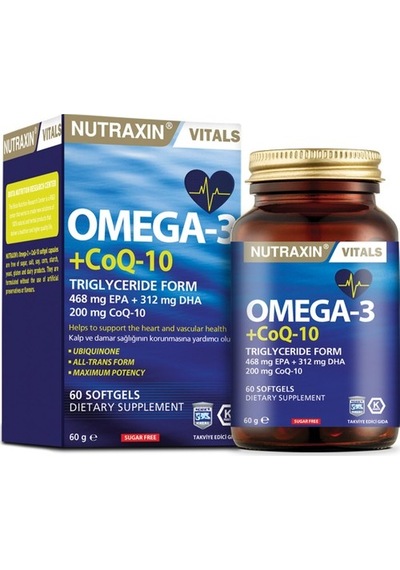 Nutraxin Omega 3 + Coq-10 60 Yumuşak Kapsül