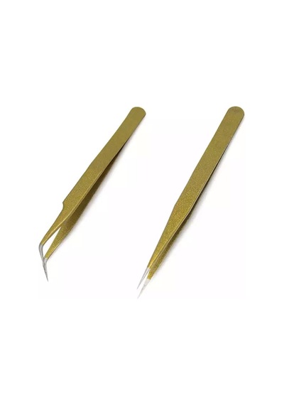 Ellea Nail 2'li Profesyonel Gold İpek Kirpik Cımbız Seti