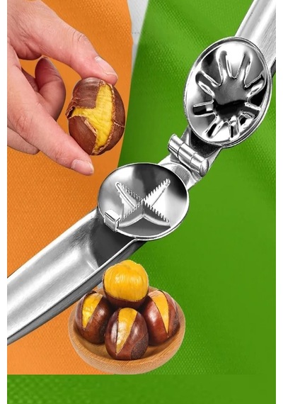 Metal Kestane Çizici Kestane Çizer Kestane Çizeceği Çelik Gümüş