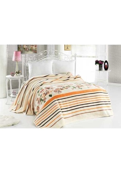 Mink Lacasa Çift Kişilik Battaniye (200x240)-1086 Bej Çok Renkli