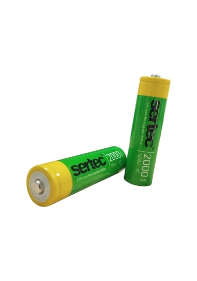 Sertec 18650 3.7v 2000 Mah 1c Li-ion Şarjlı Pil Başlı Evimdeyokyok